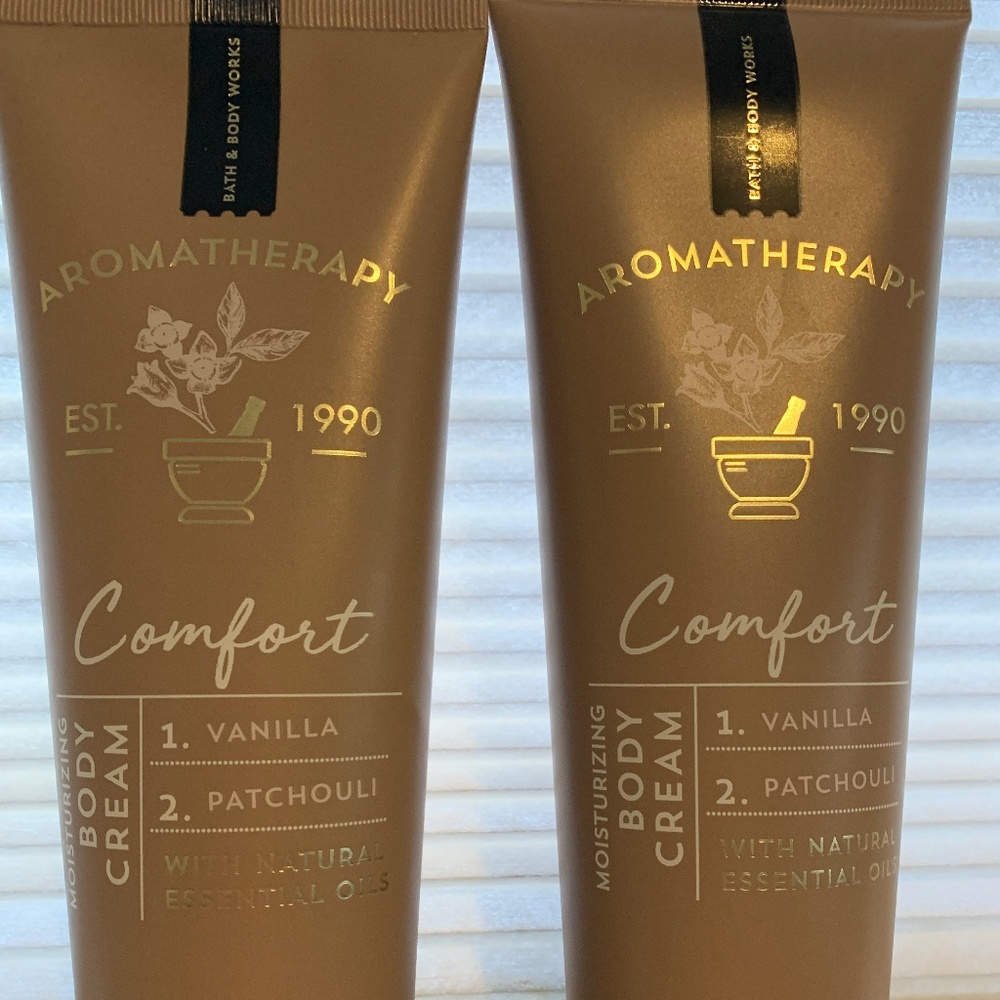 2 BATH & BODY WORKS AROMATHERAPY VANILLA PATCHOULI MOISTURIZING BODY CREAM. NWT.